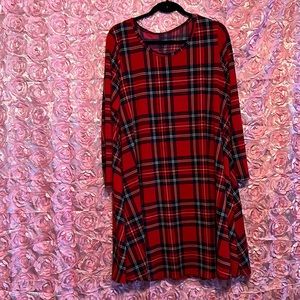 Plaid dress with pockets